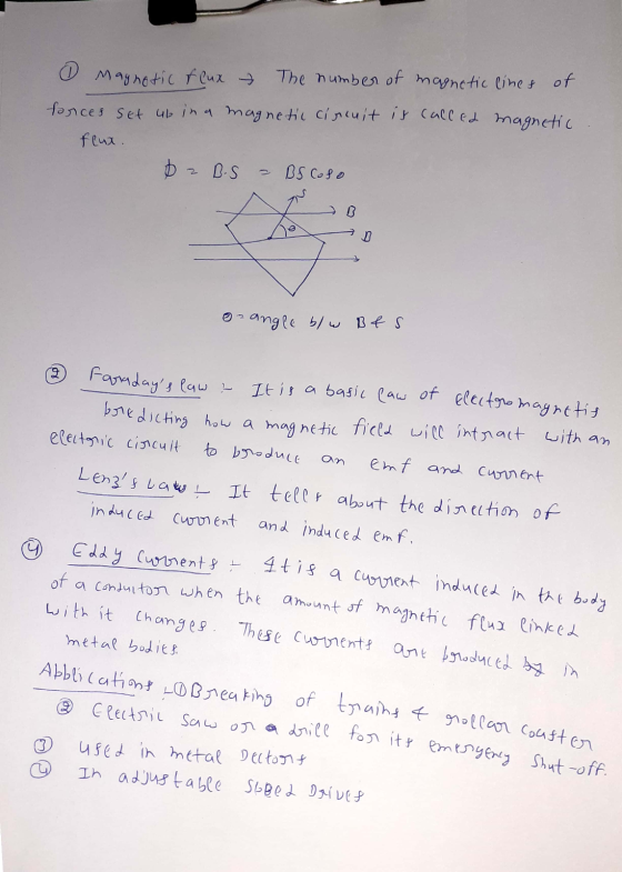 1 Magnotic flux The number of magnetic lines of forces set ubina magnetic circuit is called magnetic flux. D2 B.S - BS Coso o