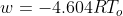 w=-4.604RT_{o}