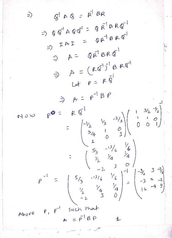 = slag = R1 BR -) 09AQQ1 = ORIBRO! => IAI = ORTBRO! - A= BRT BR 8 =) A = (RO,B ROM Let P = R 8 A = pt BP p@s RSS 1 322 4