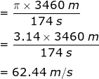 π x 3460 m 1745 3.14 x 3460 m 174 S = 62.44 m/s