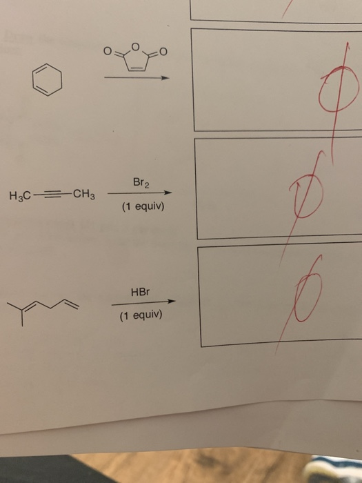 Br₂ H3C-=-CH3 (1 equiv) HBr (1 equiv)