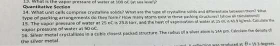 What is the vapor pressure of water at 100 degree