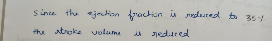 to 35%. Since the ejection the stroke volume fraction is reduced is reduced ne