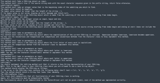 This method shall take a CSString object as input, This method shall return true if the source string ends with the exact cha