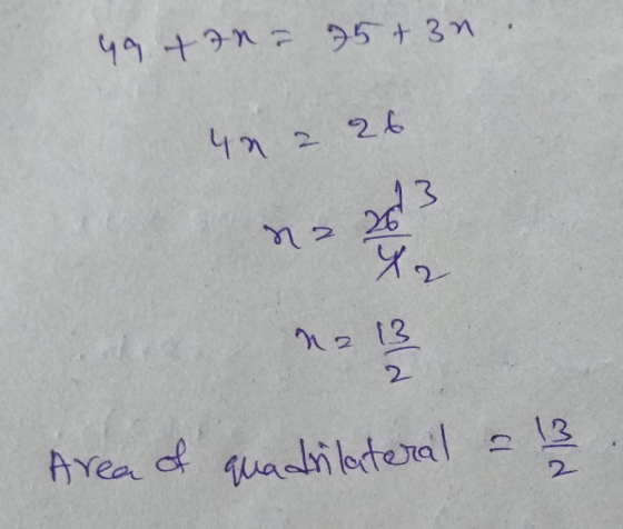 49.+ona 75 +39. 40 2 26 no Area of quadrilateral = 12