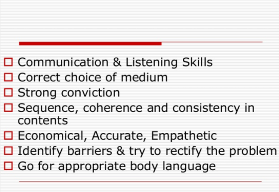 Communication & Listening Skills O Correct choice of medium O Strong conviction O Sequence, coherence and consistency in cont