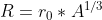 R = r_{0}*A^{1/3}