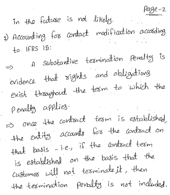 page-2 - in the future is not likely. ... 1) Accounting for contact modification accośding - to IFRS 15: 3) A substantive ter