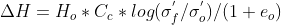 AH = H, * Ce* log(01/06)/(1+eo)