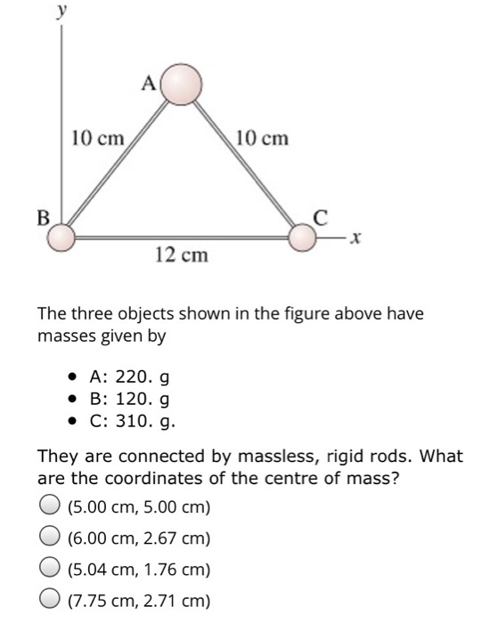 10 cm 10 cm 12 cm The three objects shown in the f