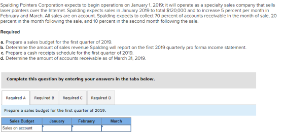 Spalding Pointers Corporation expects to begin operations on January 1, 2019, it will operate as a specialty sales company th