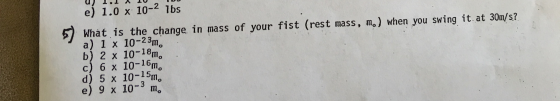 What is the change in mass of your fist (rest mass