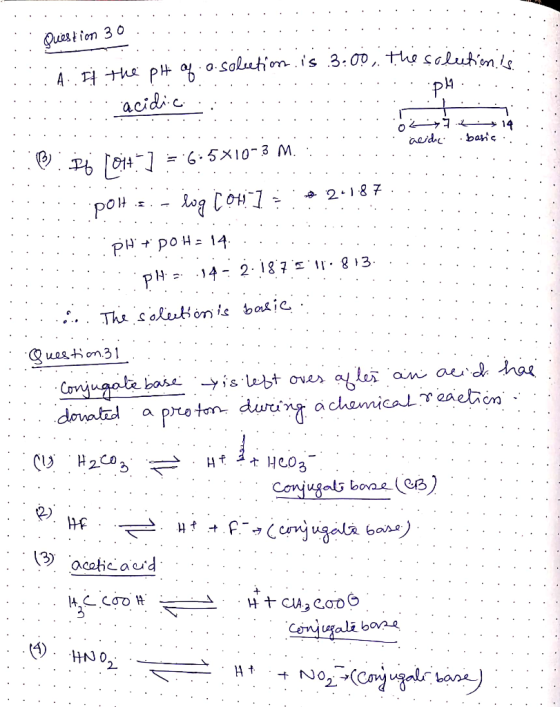 .. Question 30 ... ... A. If the pH of a solution is 13:00, the sclections ............. pl . ... . . 4414. . . audi .barc...