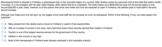 Bloomswood Hotel is situated in Forkland, a picturesque town in the mountain region of a country. Allen Grabos works as a gou