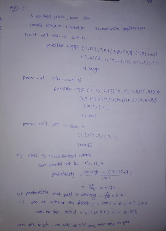 Ans PAS ble ways (1,12) ( 2.1) (3.0) ( 4,aj (s.3).(6M 1)(2, (3 sort sheetd not ko 13, 16,4 cemontte ttfod อ.aro.9ko-3 o.)H3 ニ ニ