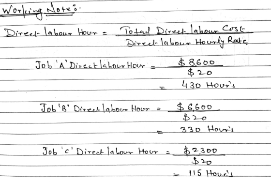 ܙܘܠܢ ܫܫܐ]-Wo Direct labour Hour - Totaal Direct labour Cost Direct labour Hourly Rate Job A Direct labour Hour $8,600 $20 4