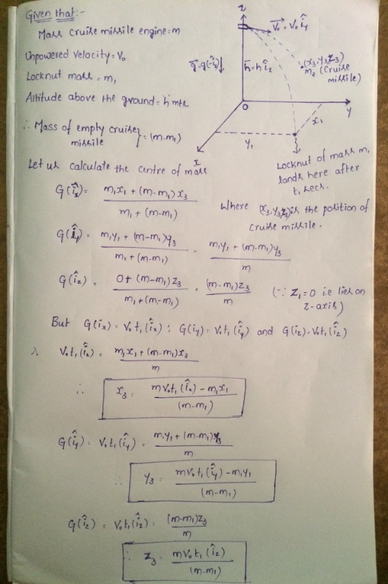 iven that:- Mass Cruike misile engine- m 내powered Velocity.% Locknut mats m, Aithtude above the ound hmtt. Mass of empty crui