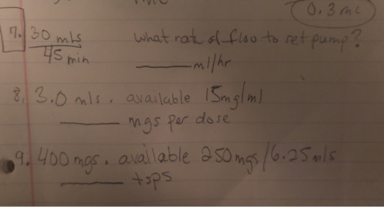 0.3me 7.30 mls S mih what rat flso to ret pump? 3.0mls available Smglm mgs per dose 9, 400 mgs avallable as0m6.25mls 4sps
