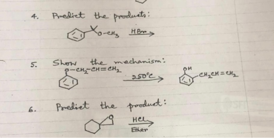5. Show the mechanism Ether