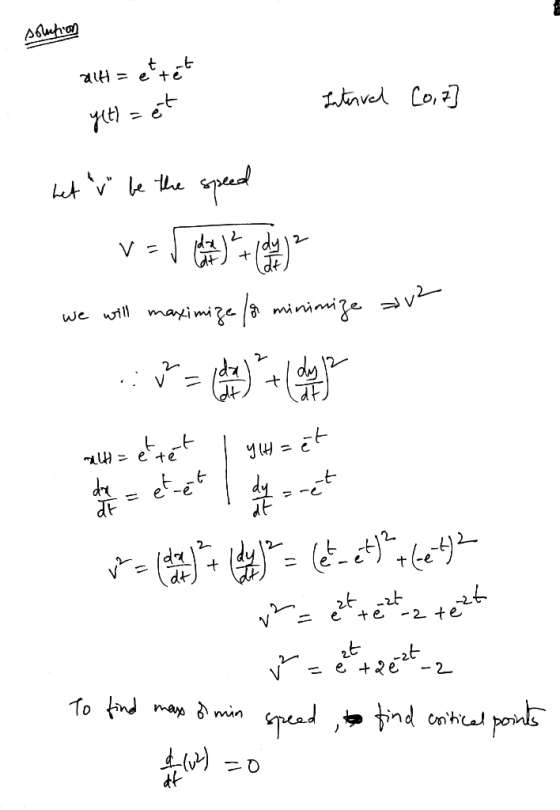 solution alt=ettet Interval Co,?] yetl=et het v le the speed we will maximize /& minimize av alt= ettet l ylH=et de luz et-