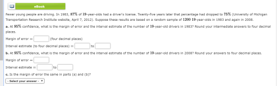 eBook Fewer young people are driving. In 1983, 87% of 19-year-olds had a drivers license. Twenty-five years later that perce