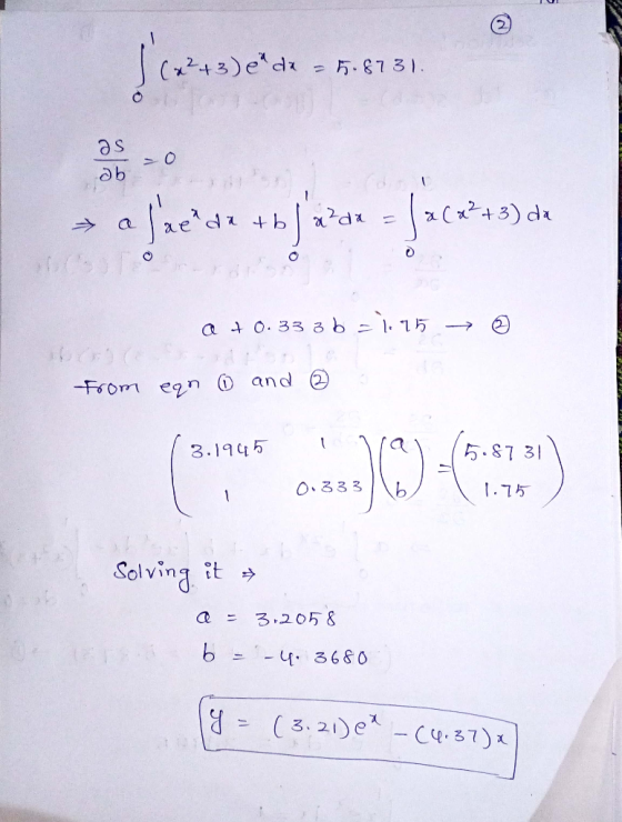 de - 5.8731. as ob a face de 4b\wd = face?:3) de Q + 0.33 3b = 1.15 - from ean 1 and ② 3.1945 5.8731 20:46) 0.333 1 1.75 So