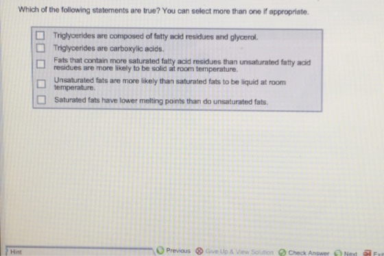 Which of the following statements are true? You ca