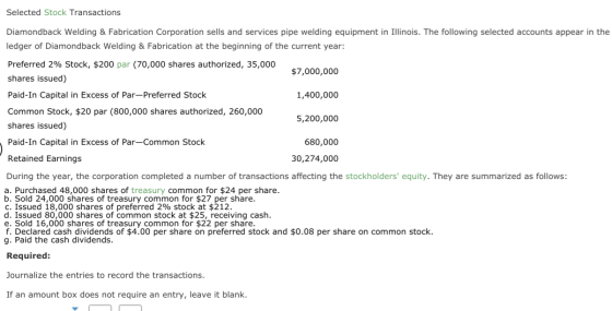 Selected Stock Transactions Diamondback Welding & Fabrication Corporation sells and services pipe welding equipment in Illino
