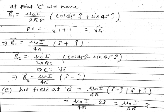 at point e we have Bi to I cosaso î tsin 45 ? 2K PT pes ſi Viti lo =) Bi la I (it ĵ 4 5 B2 caserê sin 451) 2nQc Q c = 12 = B