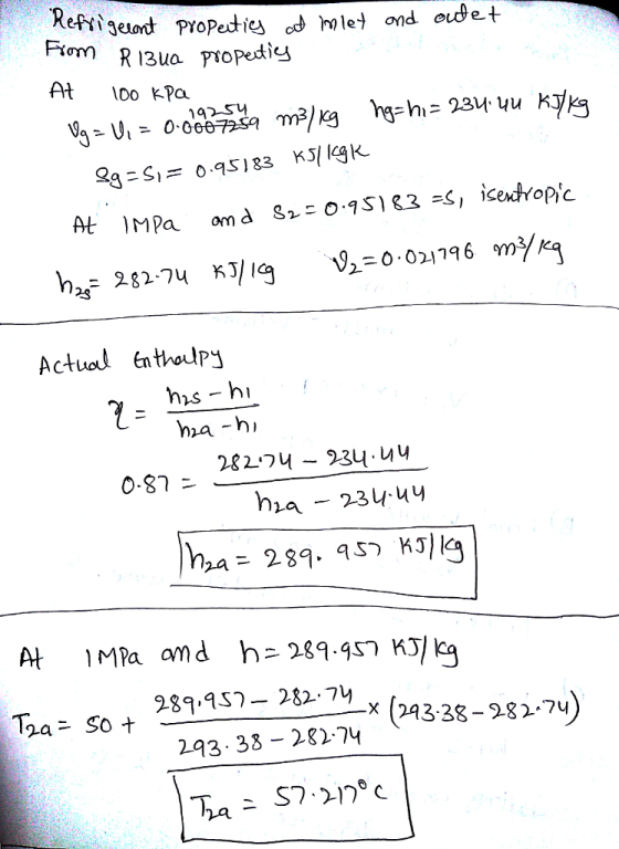 Refi At 00 kPa Actuo enthoupy his h hya -h 289,957-282.7у 23 38-28-74 1338-28