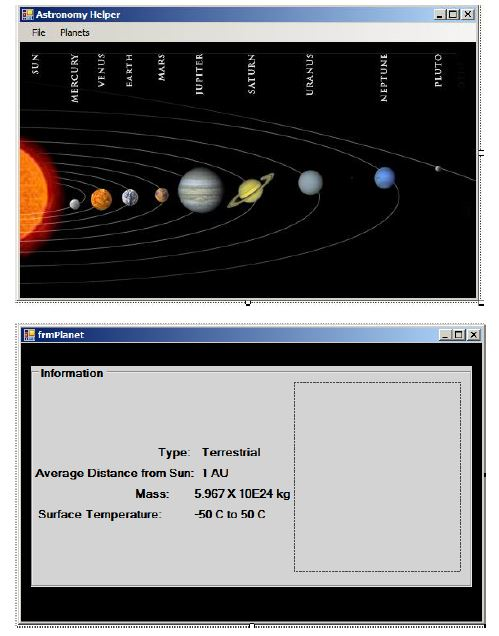 X Astronomy Helper Planets Fle NAS MERCURY VENUS EARTH MARS JUPITER SATURN URANUS NEPTUNE PLUTO frmPlanet Information Type: T
