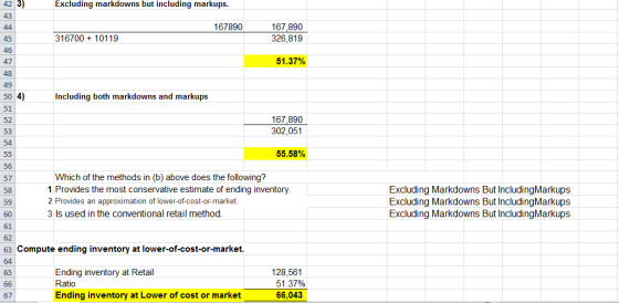 42 3) Excluding markdowns but including markups. 43 167890 167,890 44 316700 + 10119 326,819 45 46 51.37% 47 48 49 50 4) Incl