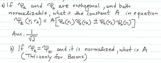 normalizable whut is the constamt A in equatio» and it is norurlized