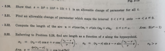 Fig.8-18 3.30 Show that 3t5 +108 4 15t +1 is an allowable change of parameter for all t. 3.31 Find an allowable change of par