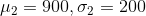 U2 = 900,02 = 200