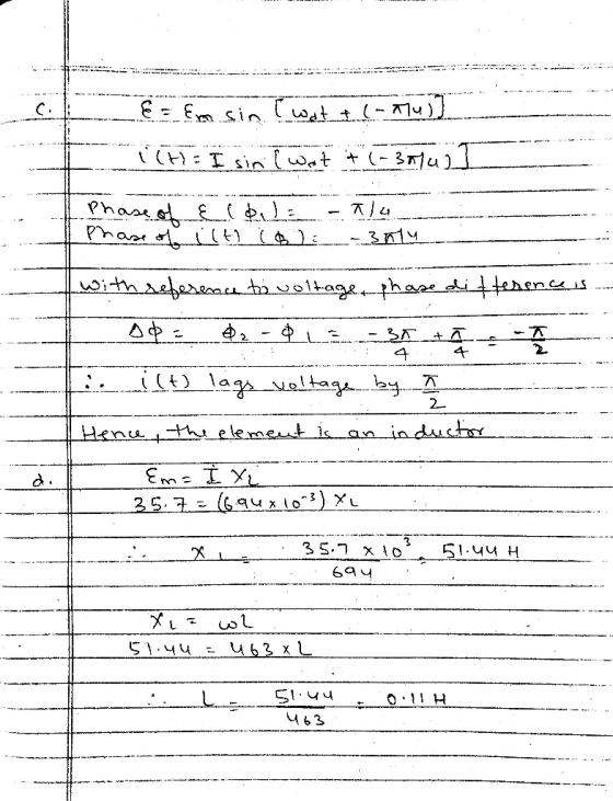 E = Em sin I wat &(-*u)]. 1 (ty: I sin ( wat + (-37102] Phase of Elbila Phase of ilt (6) tla -3nly -- 2 Twith seference toe v