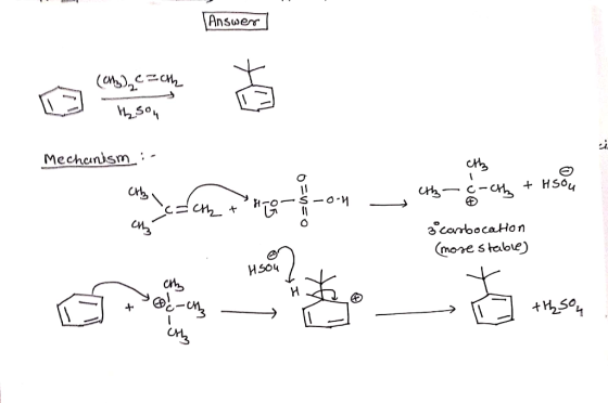 Answer O Mechanism.:- Ску / OVEO crbo-clb + usou =ch to this 3 carbocation (more stable) H.S04 cling Nºw - 5 1 l 1 I +12SO4 c