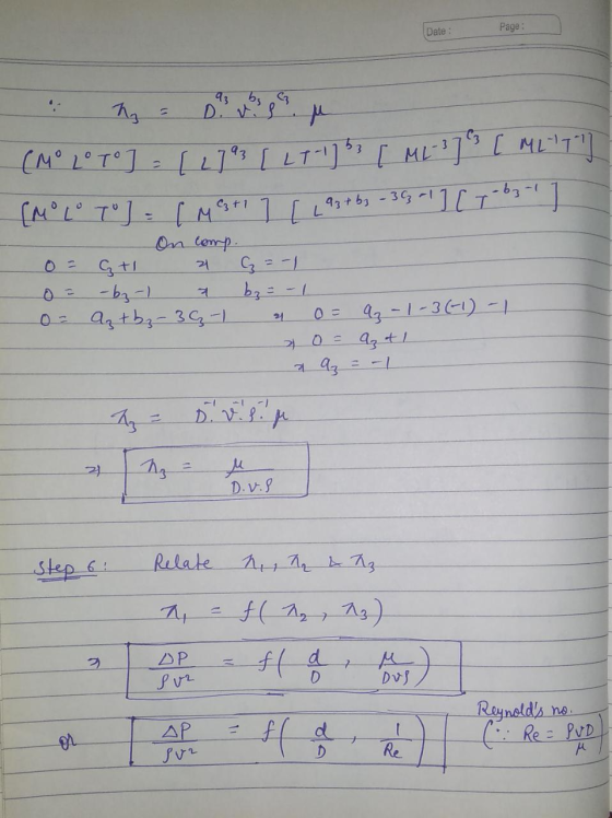 Date : Page : 5, .63 I My = D. vis u CM° Loto] = [ 2793 [ LT-1] 3 [ ML-37% [ Mily 93 + by (M° L T J = [M 1 [u -303 -1 ] [T 3