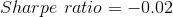 Sharpe ratio = -0.02