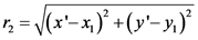 =(x*-x) +(yy)
2

