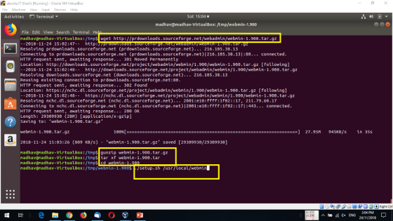 10 ubuntu 17 (fresh) [Running] - Oracle VM VirtualBox File Machine View Input Devices Help Activities Terminal Sat 15:04 madh