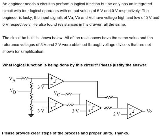 An engineer needs a circuit to perform a logical function but he only has an integrated circuit with four logical operators w