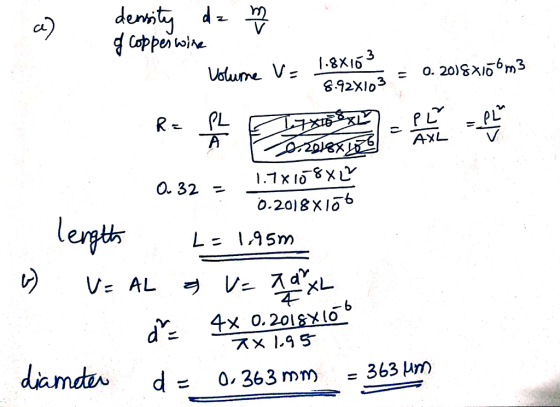 a) dem cd Coppen twiN 692Xlo3 PL 下 AL V 0 32 - L= 1.95m dxmatar d= 0,363 mm = 363 μη
