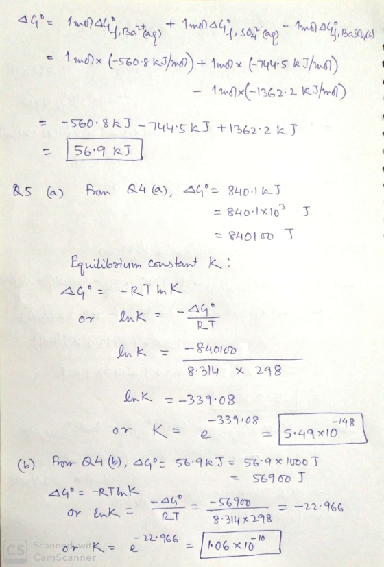 (s60- km1wd)x (-4s kJ/n) - 162-2 -S0-8J-7445 kJ +1362 2 k J 56.9 KJ Fom a4 a), 44840.1 AJ - 840.1x103 J 8401 00J Equilibium c
