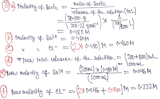 1000 Ga Molarity of Baels = moles of Backs. - volemne of the selection (PAL) 30.000 g 2823 g malu ) 28%acto 4 = 0.480 M 6 Mol