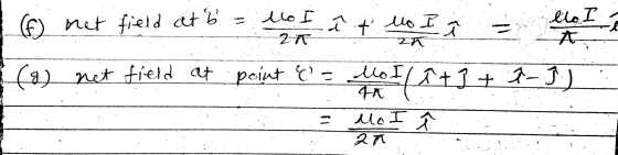 lo I (f) met field ats to I lo I ît 27 A (6) net field at point & = Mo I 46 ( +3 + 7 - ] Mo I 27