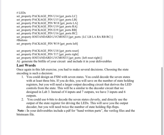 #LEDs set_property PACKAGE_PIN U14 [get_ports LC] set_property PACKAGE PIN U15 [get_ports LB] set_property PACKAGE PIN W18 [g