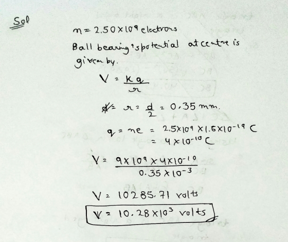 Sol Ball beay fvca by 九2 2 -to 0.35 x 103 V V 10 2 85. volts 10. 28 X10 ol ts