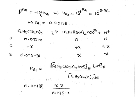 pkai -2• $6 -1°јка, =) а, а löpka, О-оо138 4 = а, - «Нұ(сон, ана (он), coe+ ht I 0.075M Х E c.o1S-X х 14, - [C6H3(CO2H)2(00]