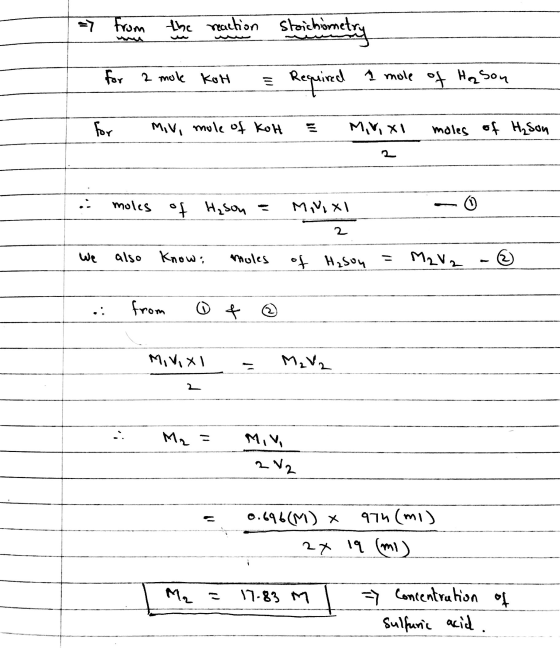 => from the reaction Stoichiometry www wewny for a mole koh = Required a mole of Hason for Miv, mole of koll & Mirixi moles o